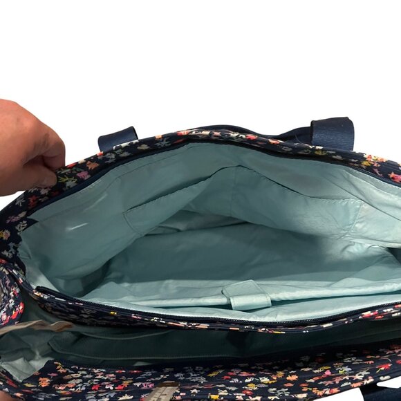 Vera Bradley XL Zippered Tote‎ Bag Padded Laptop Floral Double Pockets 22X14X7 - Picture 6 of 9